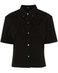 Theory - Cropped Short-sleeves Shirt - Lyst
