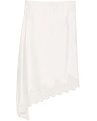 Sandro - Lace-Trim Asymmetric Midi Skirt - Lyst