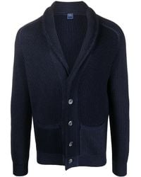 Fedeli - Shawl-Collar Ribbed Cardigan - Lyst