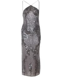 Patrizia Pepe - Sequined Spaghetti-Strap Maxi Dress - Lyst