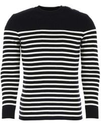 Saint James - Rochefort Button Striped Jumper - Lyst