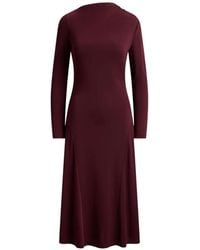 Ralph Lauren - Yamilla Gedrapeerde Jurk Met Lange Mouwen - Lyst