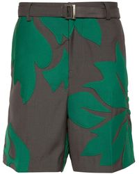 Sacai - Floral-patches Tailored Shorts - Lyst