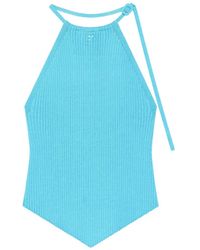 Courreges - Halterneck Ribbed Tank Top - Lyst