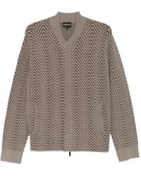 Emporio Armani - Chevron-Knit Lightweight Jacket - Lyst