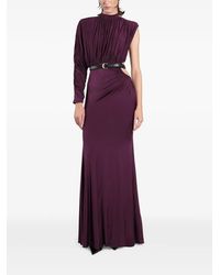 Self-Portrait - Jersey Draped Maxi Dress - Lyst