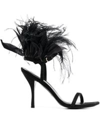 Stuart Weitzman - Plume 100 Feather-Trimmed Sandals - Lyst