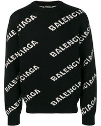 Balenciaga - Pullover mit Intarsien-Logo - Lyst