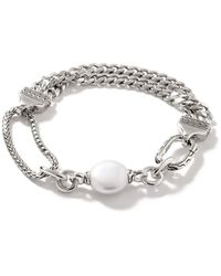 John Hardy - Curb Chain Link Freshwater Pearl Bracelet - Lyst
