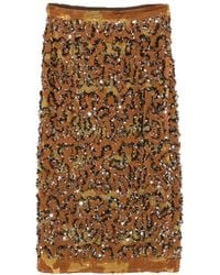 Dixie - Sequin-Embellished Patterned Midi Skirt - Lyst