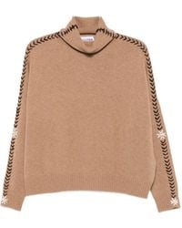 Kujten - Thea Snow Whipstitch-Trim Sweater - Lyst