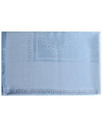 Ferragamo - Fringed logo scarf - Lyst