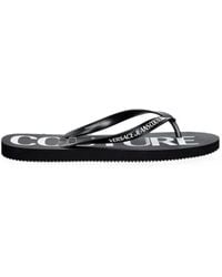 Versace Jeans Couture - Logo-Print Flip-Flops - Lyst