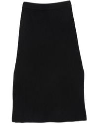 A.P.C. - Falda Midi De Punto De Canalé Con Abertura Lateral - Lyst