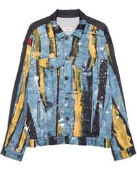 Charles Jeffrey - Denim Jack Met Geverfde Streep - Lyst