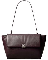 Calvin Klein - Logo-Plaque Foldover Shoulder Bag - Lyst