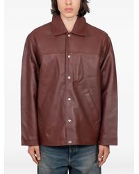 sunflower - Button-Fastening Leather Jacket - Lyst