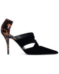Balmain - Velvet And Printed Patent Leather Courts - Lyst