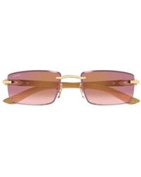 Cartier - Rectangle-Frame Sunglasses - Lyst