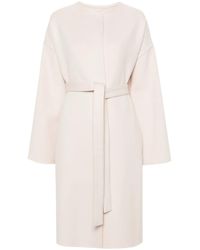 Yves Salomon - Belted Felted Coat - Lyst