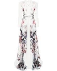 Saiid Kobeisy - Floral-print Belted Gown - Lyst