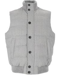 Peserico - Quilted Ribbed Collar Button Outerwear - Lyst