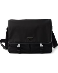 Prada - Re-Nylon And Saffiano Leather Shoulder Bag - Lyst