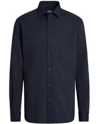 Zegna - Long-sleeve cotton shirt - Lyst