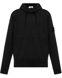Stone Island - 'Compass Motif Cotton Hoodie - Lyst