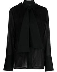 Yohji Yamamoto - Bluse Mit Schleifenkragen - Lyst