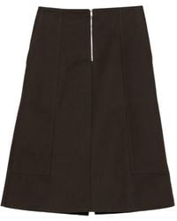 Studio Nicholson - Darc Front-Zip A-Line Midi Skirt - Lyst