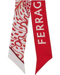 Ferragamo - Bandeau-Schal aus Seide mit Blatt-Print - Lyst