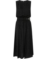 Pinko - Midi Belted-Waist Sleeveless Dress - Lyst