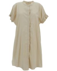 #MSM - Pleated-Sleeve Midi Dress - Lyst