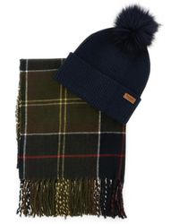 Barbour - Dover & Hailes Tartan-Pattern Scarf And Beanie Hat Set - Lyst