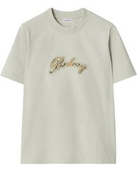 Burberry - Cursive-Logo Cotton T-Shirt - Lyst
