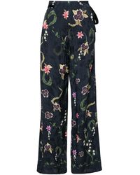 Agua Bendita - Memoria Tesoro Floral-Print Flared Trousers - Lyst