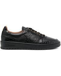 Billionaire - Crocodile-effect Leather Sneakers - Lyst