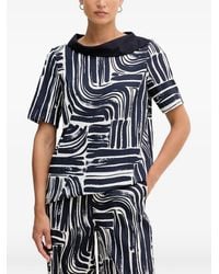Joseph Ribkoff - Abstract-Print Cowl-Neck Top - Lyst