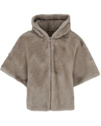 GIOVANNI PARIS - Alizee Faux-Fur Hooded Poncho - Lyst