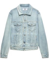 MSGM - Giacca Denim - Lyst