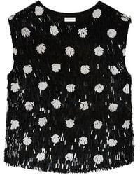Dries Van Noten - Embroidered Polka-Dot Silk Top - Lyst