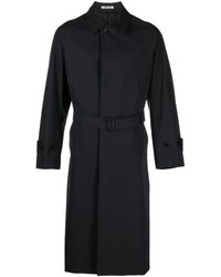 AURALEE - Belted Button-up Cotton Coat - Lyst