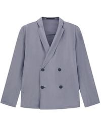 Giorgio Armani - Double-Breasted Notched-Lapel Blazer - Lyst