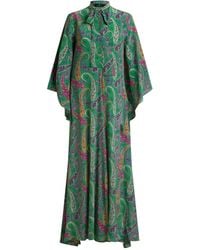 Etro - Robe Longue En Soie À Motif Cachemire - Lyst