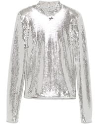 ROTATE BIRGER CHRISTENSEN - Haut Orné De Sequins À Col Montant - Lyst