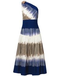 Silvia Tcherassi - Catalina Abstract One-Shoulder Midi Dress - Lyst
