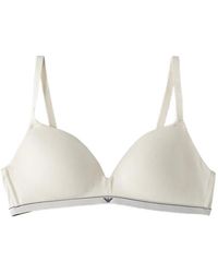 Emporio Armani - Soutien-Gorge Triangle Matelassé En Jersey De Coton Avec Bande Logo - Lyst