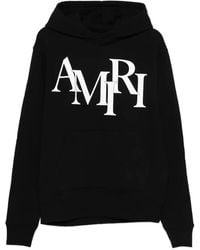Amiri - Staggered-Logo Long-Sleeve Hoodie - Lyst