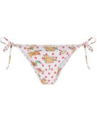 Donde Esteban - Bird-Print Side-Tie Bikini Bottoms - Lyst